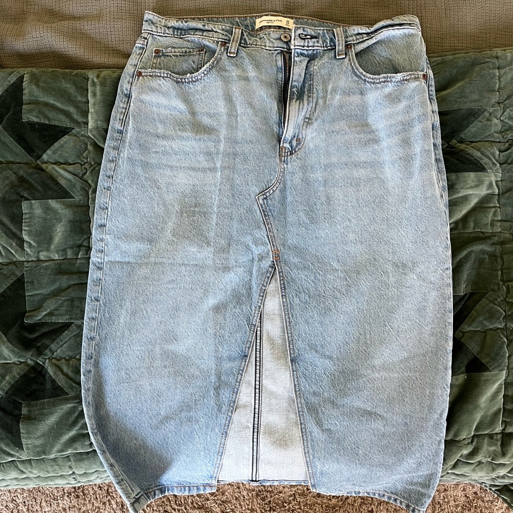 A&F maxi denim skirt